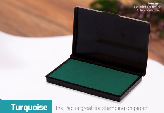 INK PAD STAMP - Turquoise Ink Pad - Stamp Ink Colours - Choice of Colors - Ink for Rubber Stamp