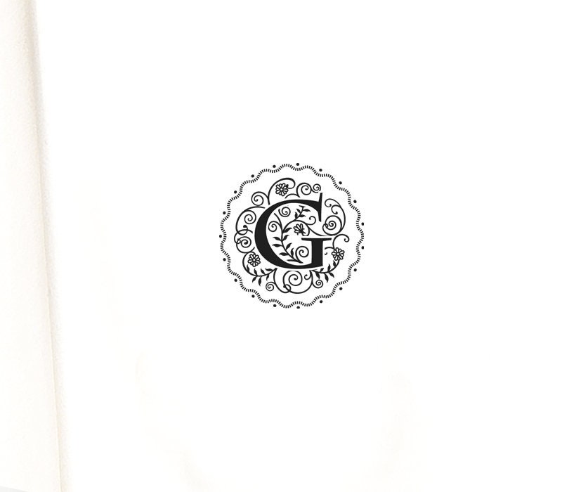 G Stamp, Letter G Rubber Stamps, Round Monogram Initial Stamp G, Alphabet Letter Stamper, Wooden