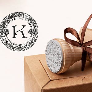 K MONOGRAM STAMP - Carta K Sello - Sello de tarjeta de visita - Regalo inicial K - K sello de goma - Monograma de negocios K - Regalo de cumpleaños K