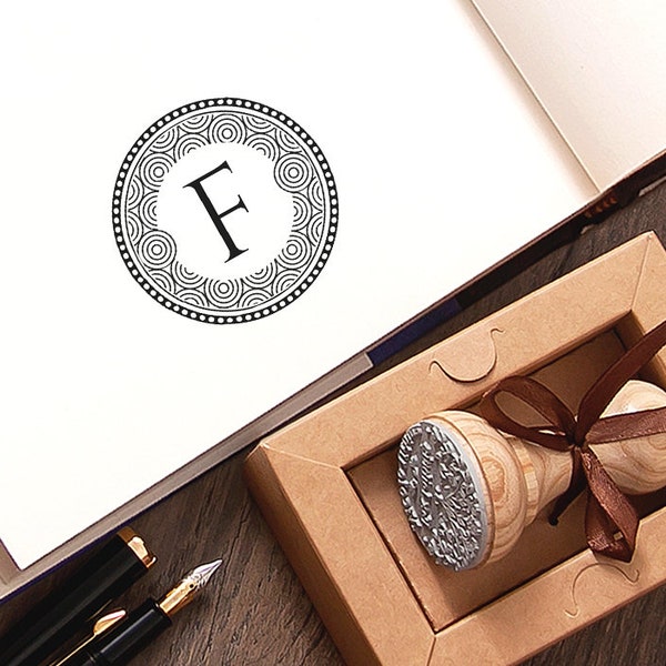 F Stamp Letter Monogram Name Initial Packed Unique Crafted Gift Box