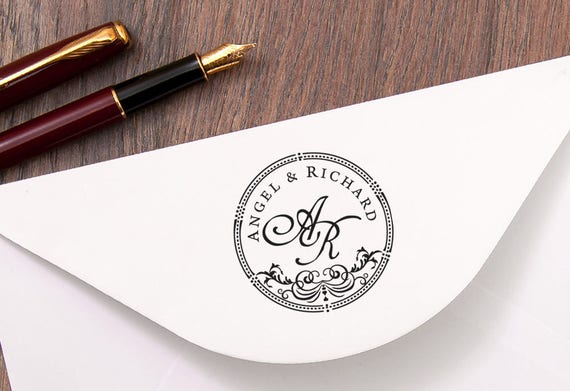 WEDDING MONOGRAM STAMP - Custom Initial Stamp - Gift for Couple - Personalized Family Stamp -  Anniversary Gift for Family