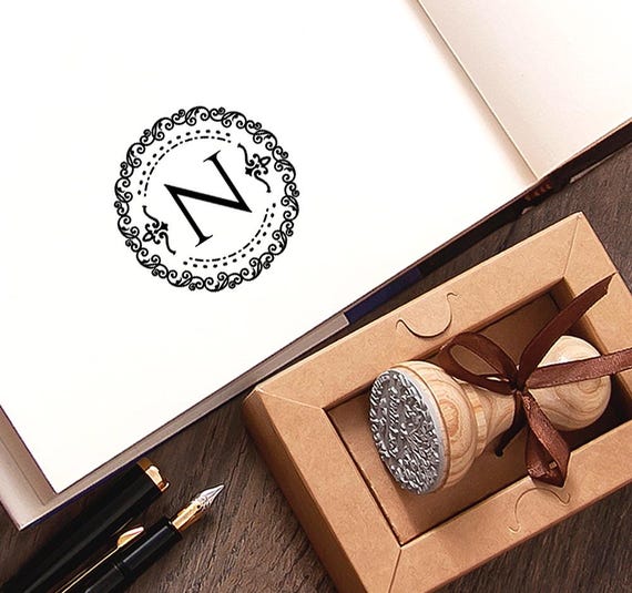 Letter N Rubber Stamp, Initial Gift, Name Monogram, Special Box