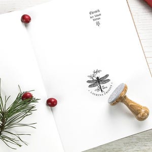 Dragonfly ex libris bookplate personalized, www.exlibrisgallery.com