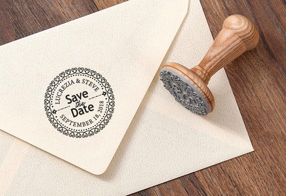 SAVE THE DATE Stamp - Wedding Invite Stamp - Wedding Date Stamp - Date Stamp Gift - Custom Date Stamp - Weddings Stationery