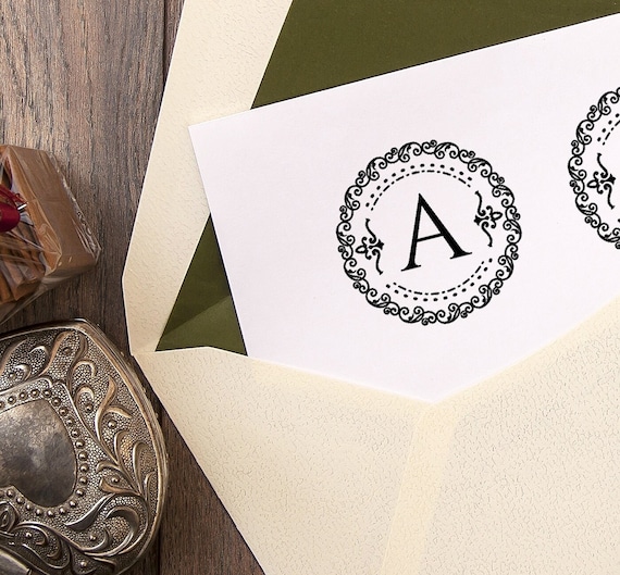 A Stamp, Monogram Rubber Exlibris Stamps, Alphabet Letters, Custom Name Initials, Unique Gifts for Men Women in Special Lovely Packaging