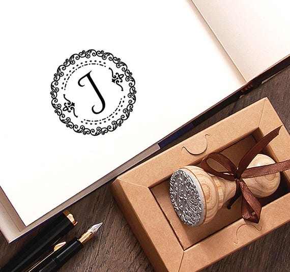 Letter J Rubber Stamp, Initial Gift, Name Monogram, Special Box