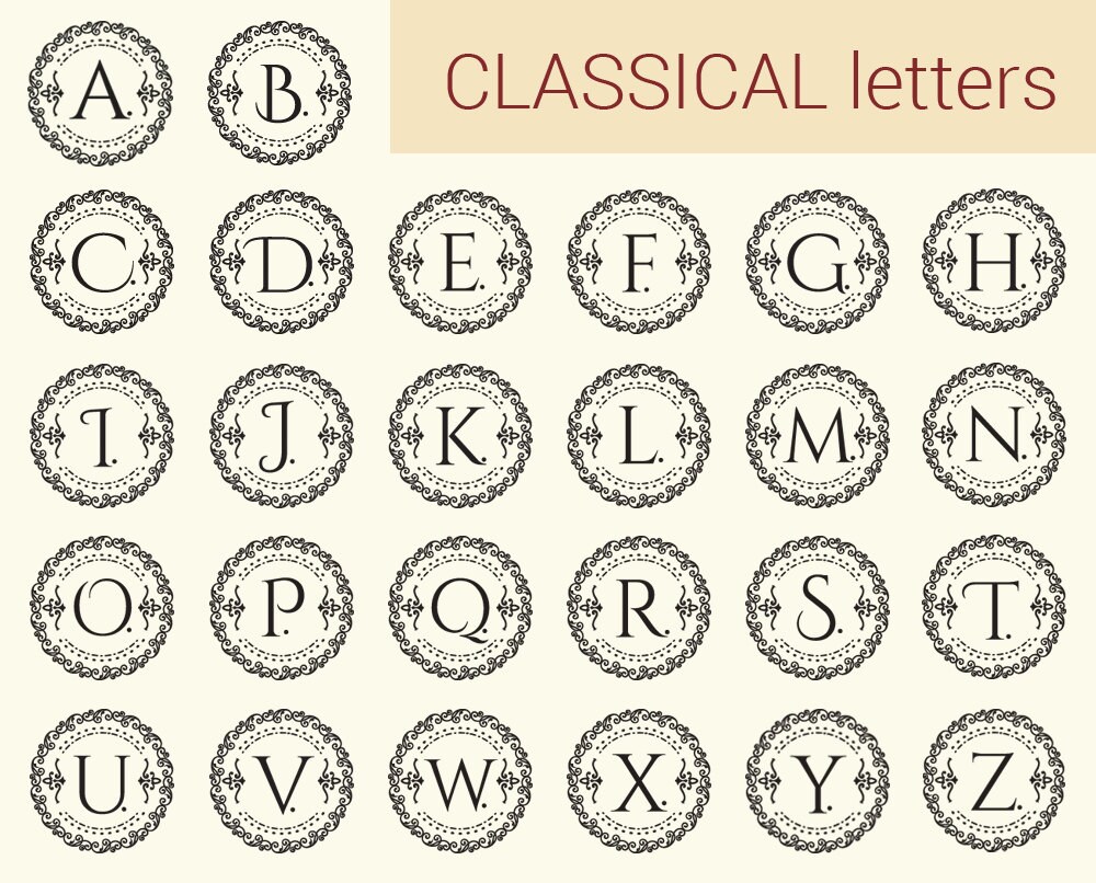 B Stamp, Letter B Rubber Stamps, Round Monogram Initial Stamp B