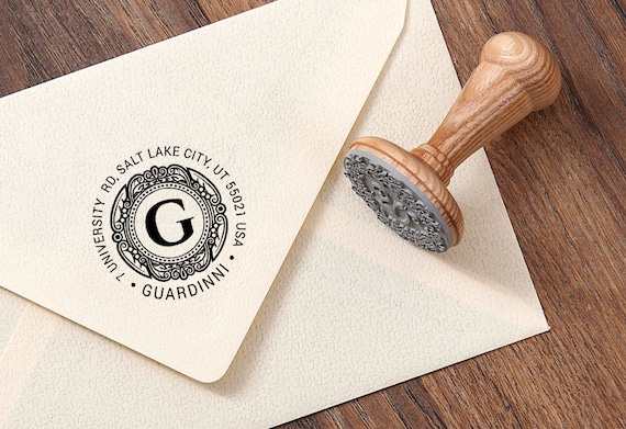 Monogram Stamp Return Address Year Established Personalised Family Business Unique Crafted Gift Box