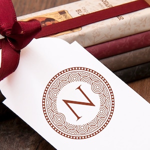 LETTER N stempel - Monogram N stempel - visitekaartje Stamp - eerste Gift N - N Rubberstempel - verjaardagsgift N - Business Monogram N