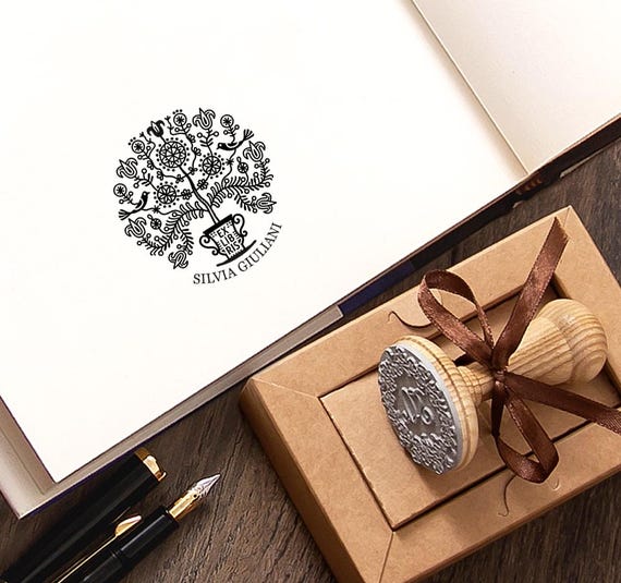 Tree of Life Book Stamp, Ex libris Personalized – Art Gift in Special Box