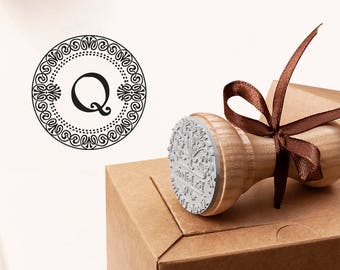 Q MONOGRAM STAMP - Letter Q Stamp - Business Card Stamp - Initial Gift Q - Q Rubber Stamp - Business Monogram Q - Birthday Gift Q