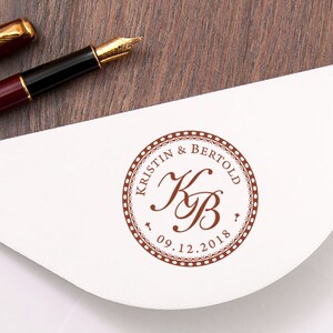 REGALO di nozze unico - timbro iniziale personalizzato - regalo di nozze iniziale - Risparmia l'indicatore di data - personalizzati famiglia Stamp - fidanzamento Gif Stamp