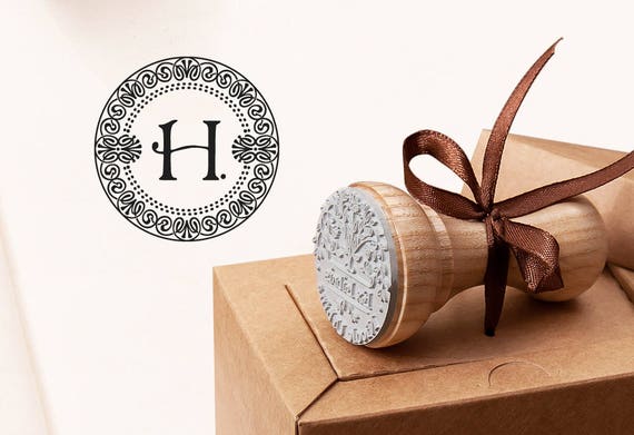 H MONOGRAM STAMP - Letter H Stamp - Business Card Stamp - Initial Gift H - H Rubber Stamp - Business Monogram H - Birthday Gift H