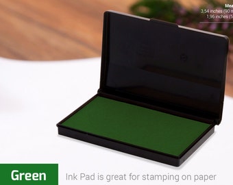 INK PAD STAMP - Green Ink Pad - Stamp Ink Colours - Choice of Colors - Ink for Rubber Stamp