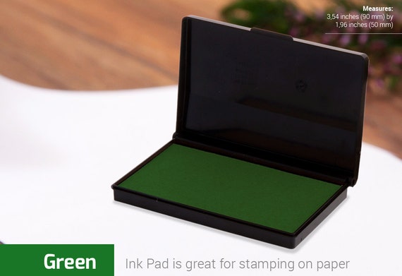 INK PAD STAMP - Green Ink Pad - Stamp Ink Colours - Choice of Colors - Ink for Rubber Stamp