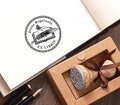 Personalized Ex Libris Stamp, Feather Pen, Handmade Book Gift product logo
