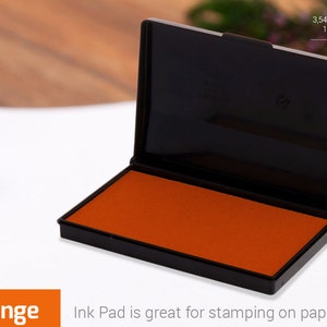 INK PAD STAMP Orange Ink Pad Stamp Ink Colours Choice of Colors Ink for Rubber Stamp image 1