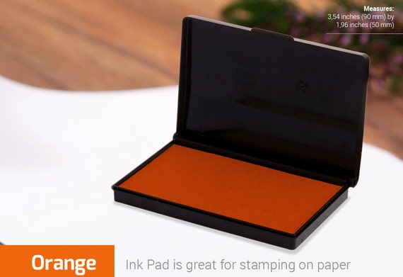 INK PAD STAMP - Orange Ink Pad - Stamp Ink Colours - Choice of Colors - Ink for Rubber Stamp