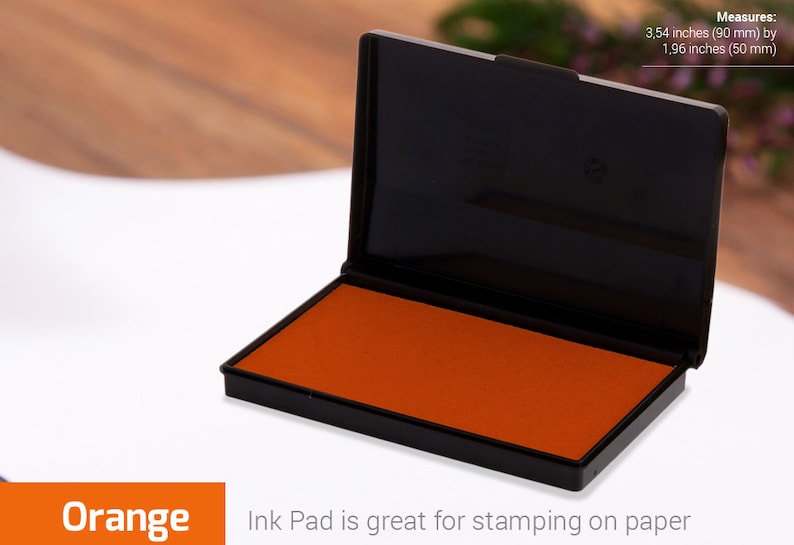INK PAD STAMP Orange Ink Pad Stamp Ink Colours Choice of Colors Ink for Rubber Stamp image 1