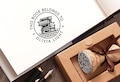 Personalized Book Stamp – Mountain of Books, Custom ExLibris Gift product logo