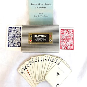 Piatnik vintage playing cards. Small cards in a double pack. Vintage playing cards with Booklet.