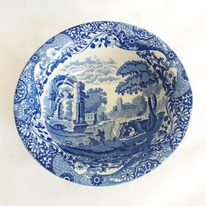 Spode Italian design large serving dish, blue and white bowl. Vintage Copelandspode.