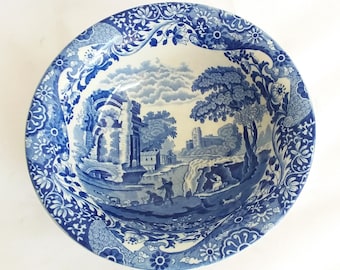 Spode Italian design large serving dish, blue and white bowl. Vintage Copelandspode.