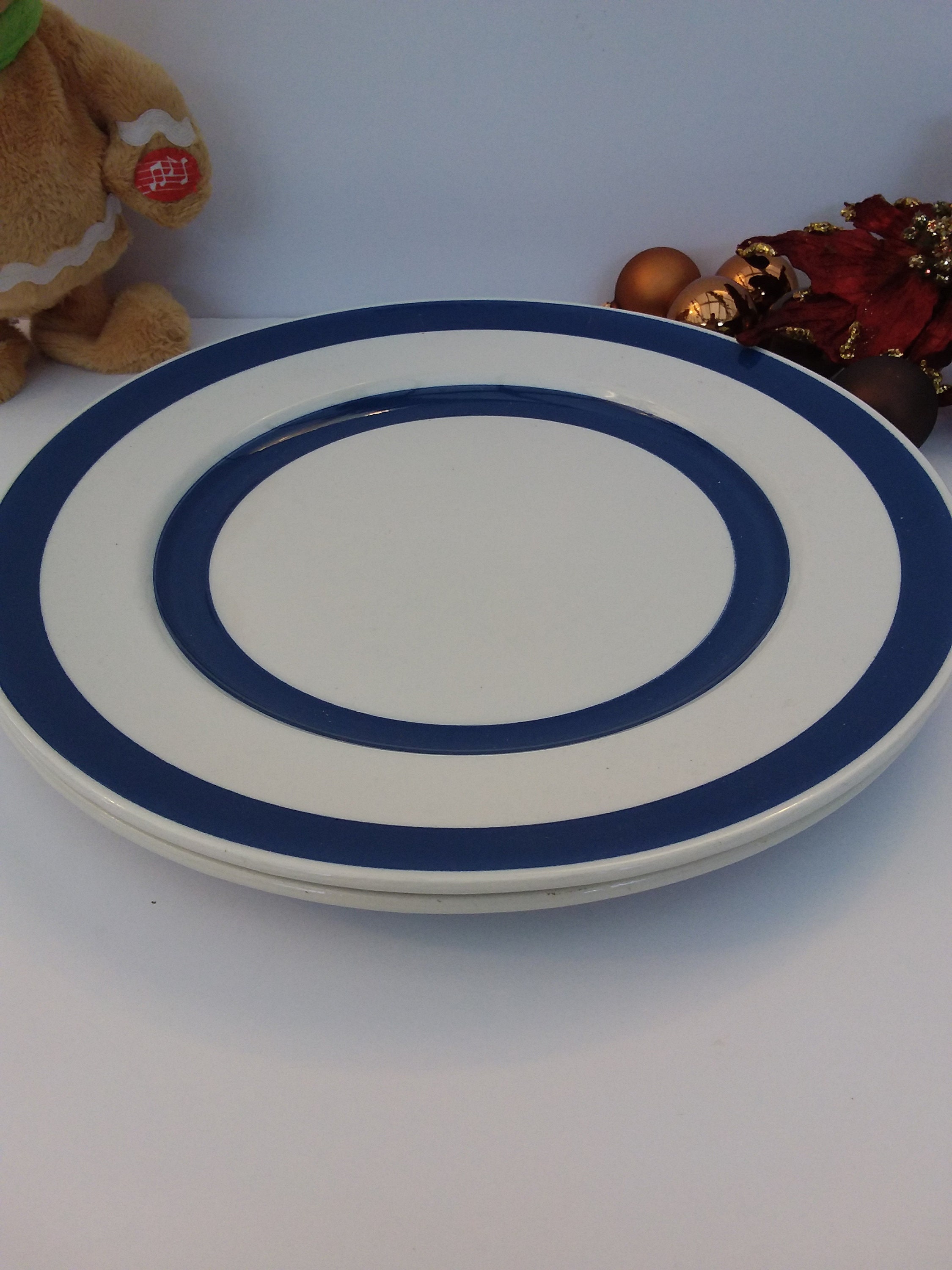 Cordon Bleu Blue and white dinner plates Staffordshire Chef Etsy