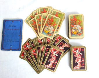 cartes à jouer vintage, cartes de jeu W D et H O Wills en boîte Patience avec livret et emballage d'origine.