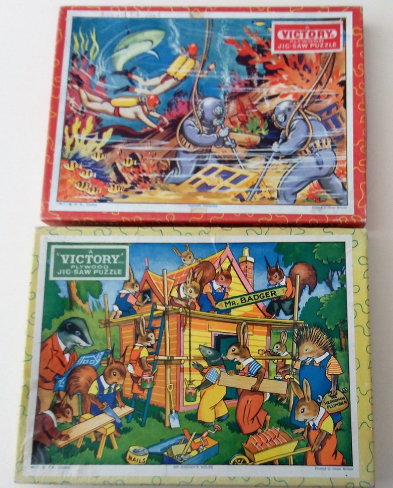 Wooden jigsaw puzzle Victory 24 piece hand cut jigsaw Juvenile series age 2 to 4 years. 2 x children/'s puzzles