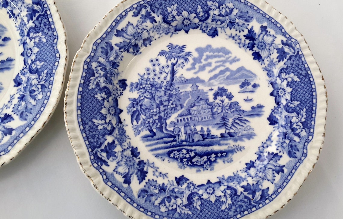 Blue and white plates Seaforth Tea Plate Antique Etsy
