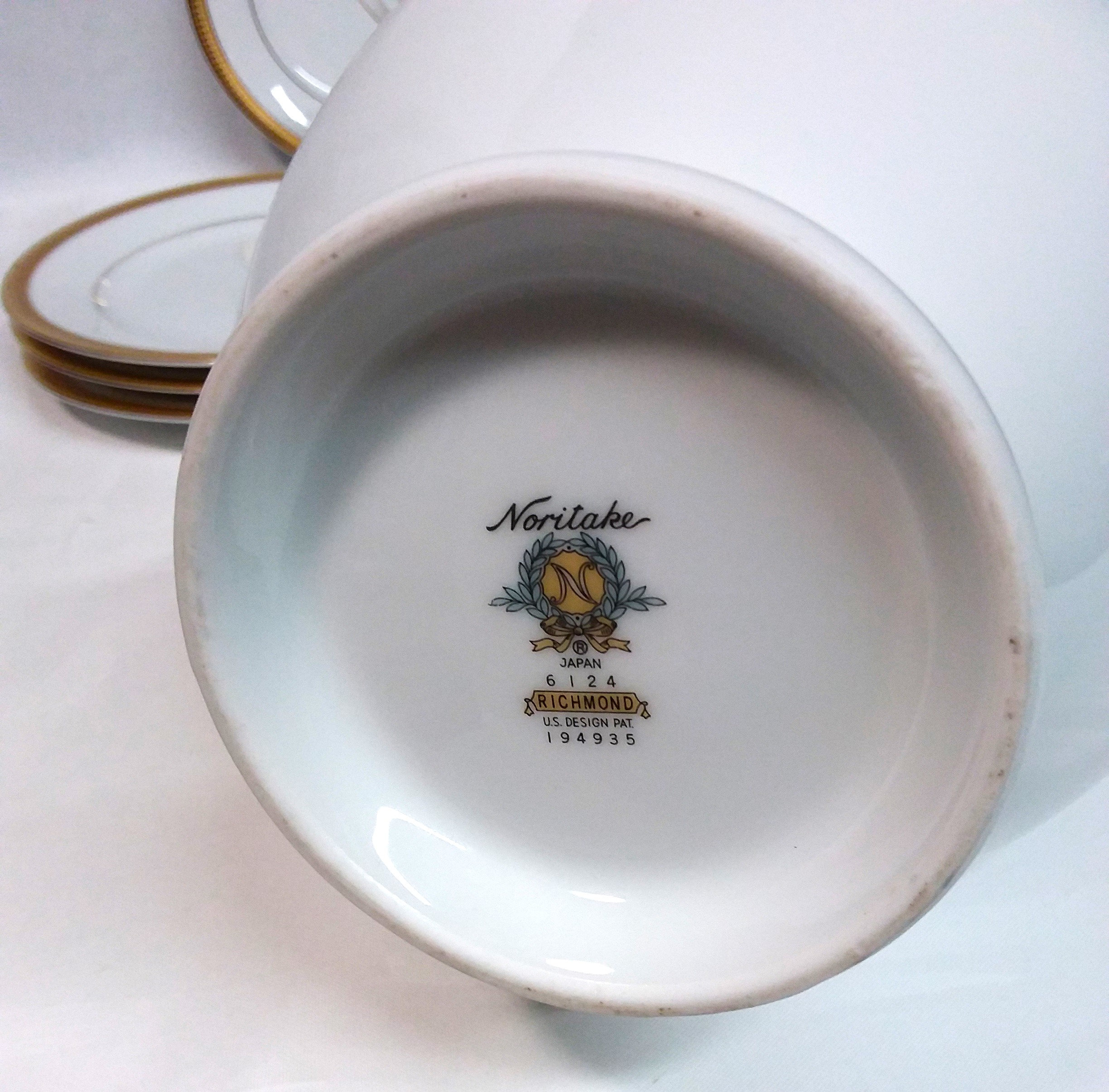Noritake Richmond Tea Set: White China With Gold Band, 21 Piece - Etsy