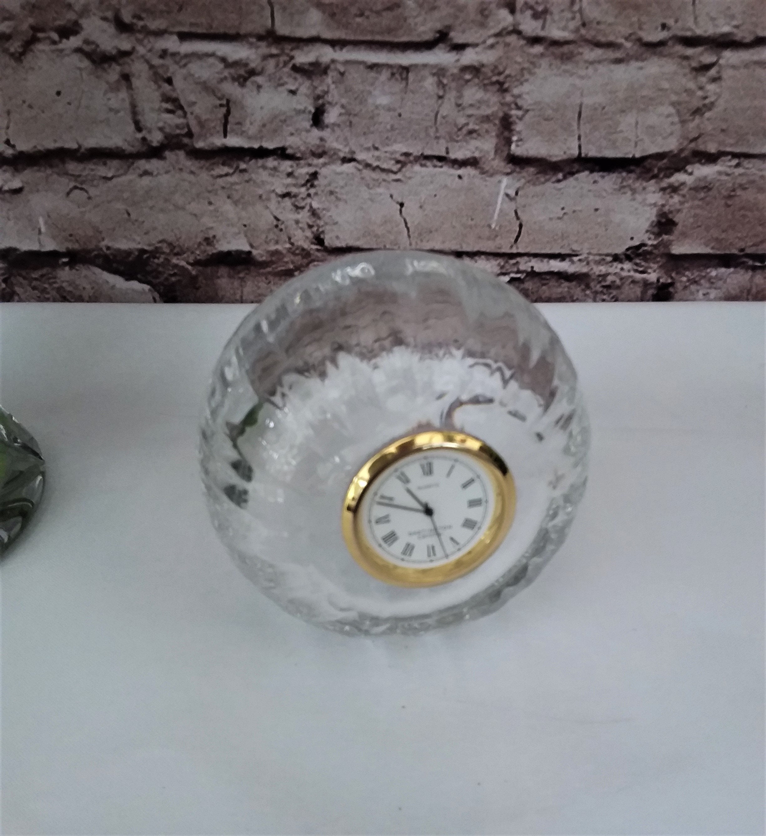 Dartington Crystal optica glass clock vintage cut crystal Etsy