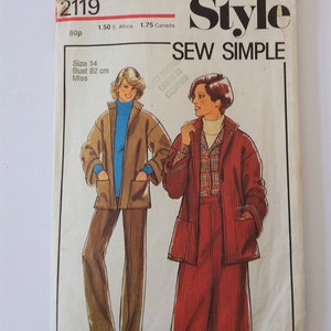 Patrón de costura de estilo, No. 2119 tamaño 14. Chaqueta y falda vintage sin fornea. misses y patrón de vestido de las mujeres