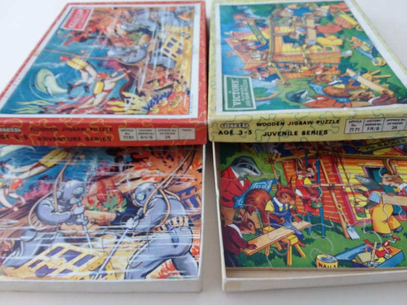 Wooden jigsaw puzzle Victory 24 piece hand cut jigsaw Juvenile series age 2 to 4 years. 2 x children/'s puzzles