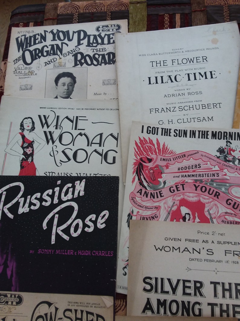 Sheet Music and song, 13 x vintage music magazines, scores and songs from the 1920s to 1940s. image 2