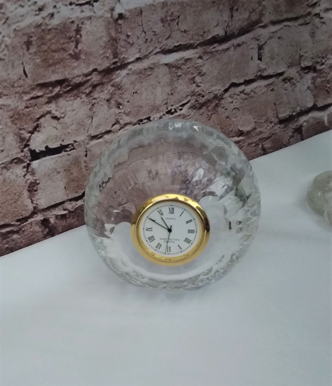 Dartington Crystal Optica Glass Clock Vintage Cut Crystal Etsy