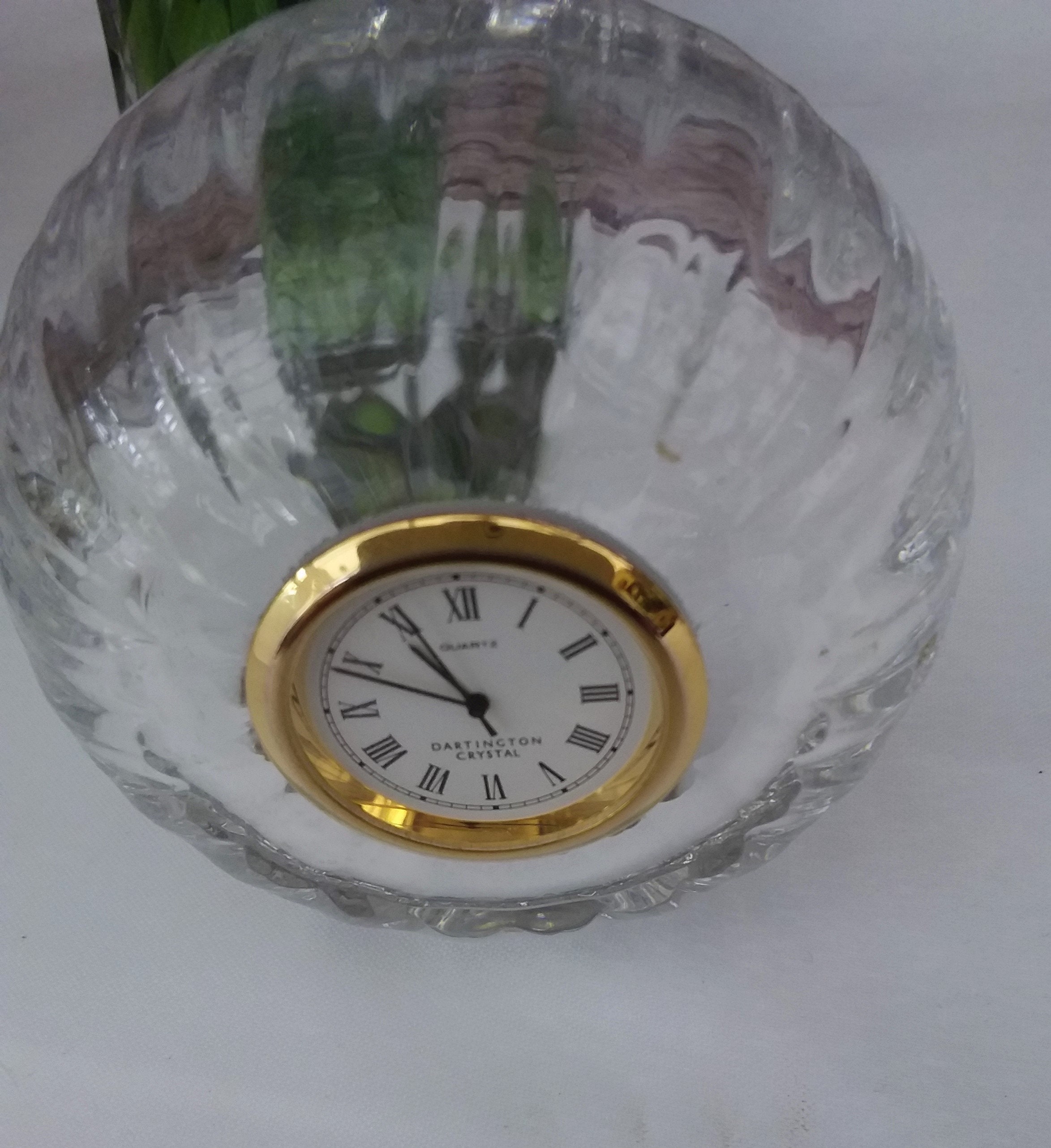 Dartington Crystal optica glass clock vintage cut crystal Etsy