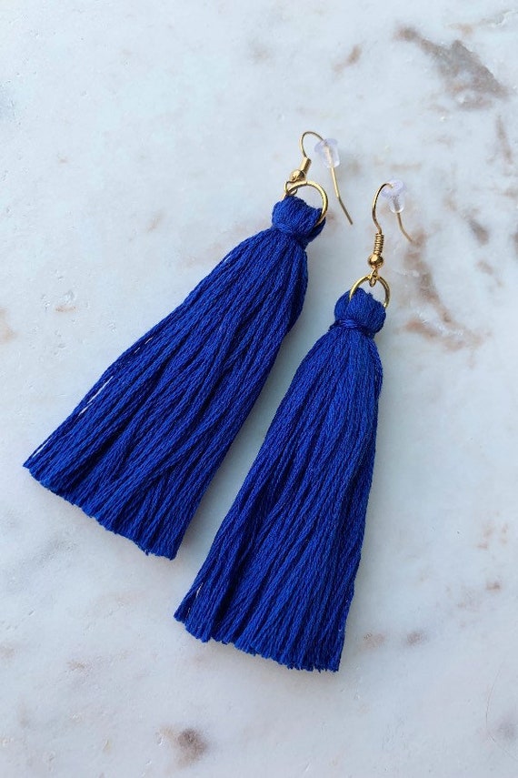 2pc Royal Blue Tassel 3 Long Nylon Jewelry Tassel Twine & String Craft