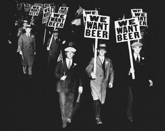 Prohibition Protest T-Shirt - 1931 &#39;We Want Beer&#39; March Graphic Tee