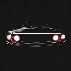 1969 Boss 302 T Shirt Tees Mens Gift Idea Present Headlights Glow Holiday Gift Christmas Birthday American Muscle CarPresent