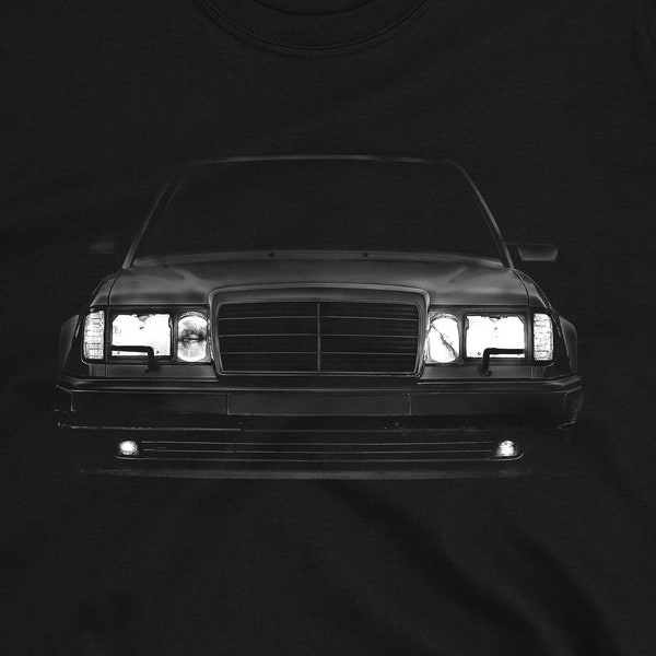 W124 Classic Deutsche Auto Headlights Glow T-Shirt 100% Baumwolle