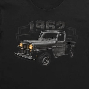 1962 Classic 4x4 Pickup T-Shirt – Inline-Six Vintage Off-Road Truck Sketch Art