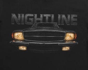Camiseta NightLine con faros de roadster de lujo alemán de los años 70