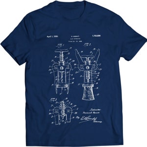 Cork Screw Patent T-shirt Unisex/mens Gift Idea Printed Wine - Etsy