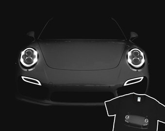 991 Turbo S Headlights Glow T-Shirt - 100% Cotton