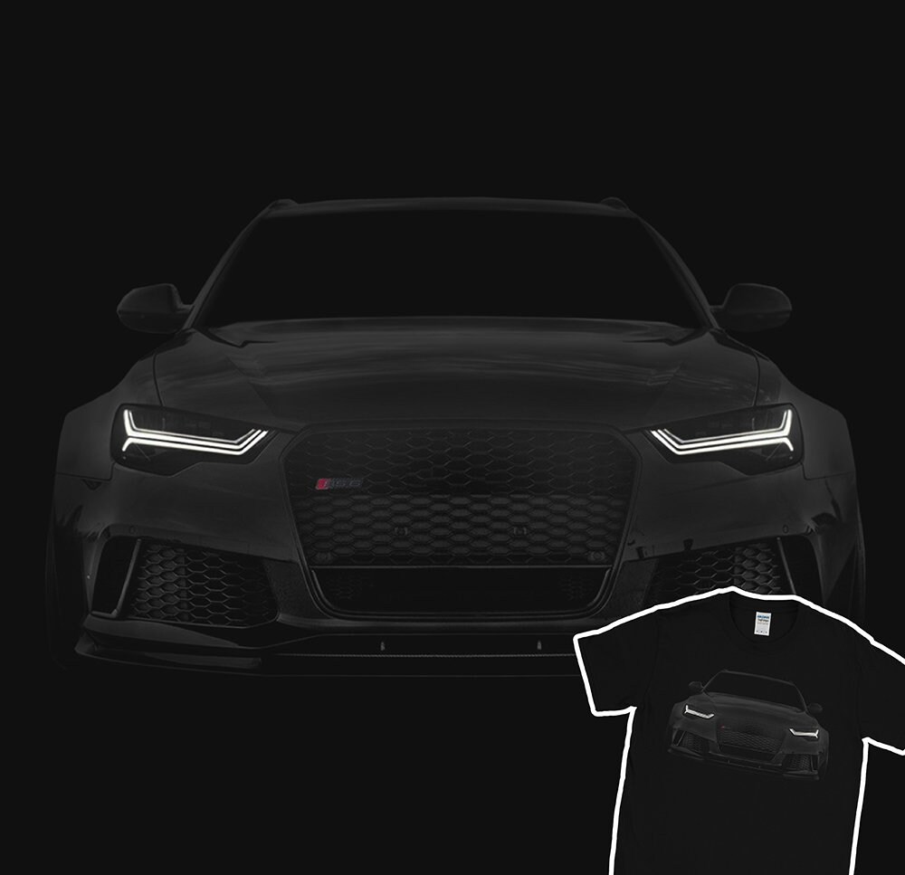 Audi RS6 S6 A6 T-shirt Black Tee Mens 