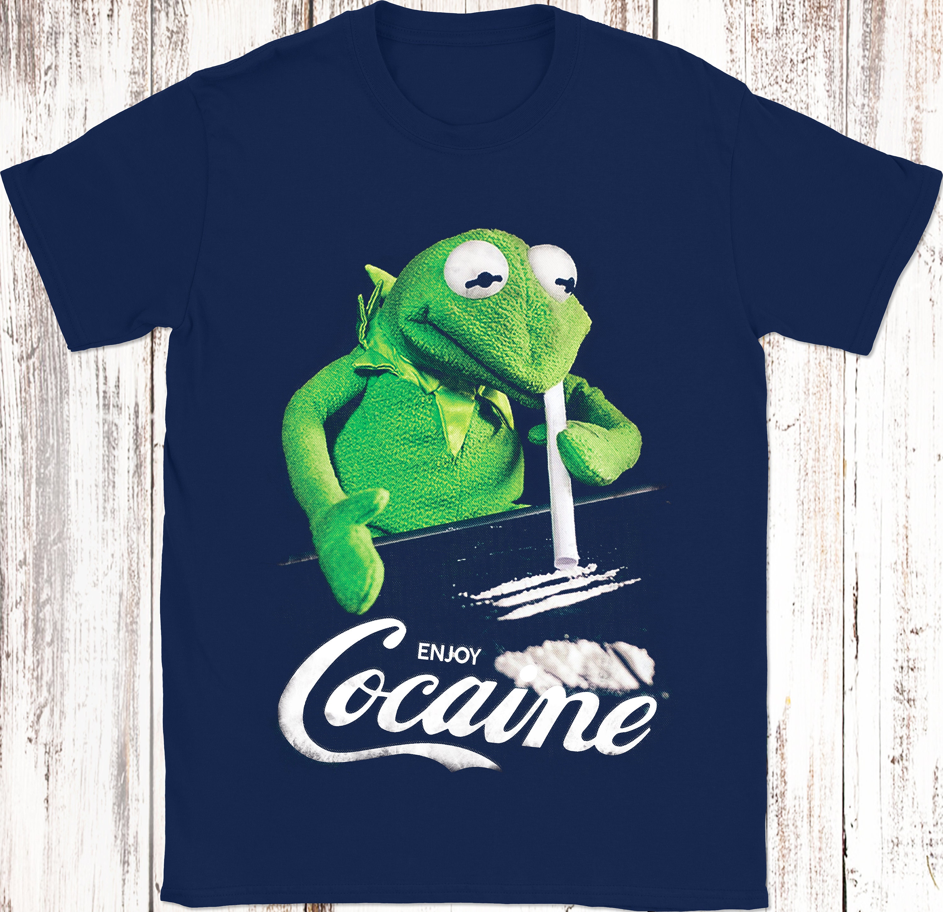 FUCT初期 90s ヴィンテージ Tシャツ Enjoy Cocaine 緑L Enjoy Cocaine Frog T-shirt | Cocaine Cult Logo Funny Graphic Tee