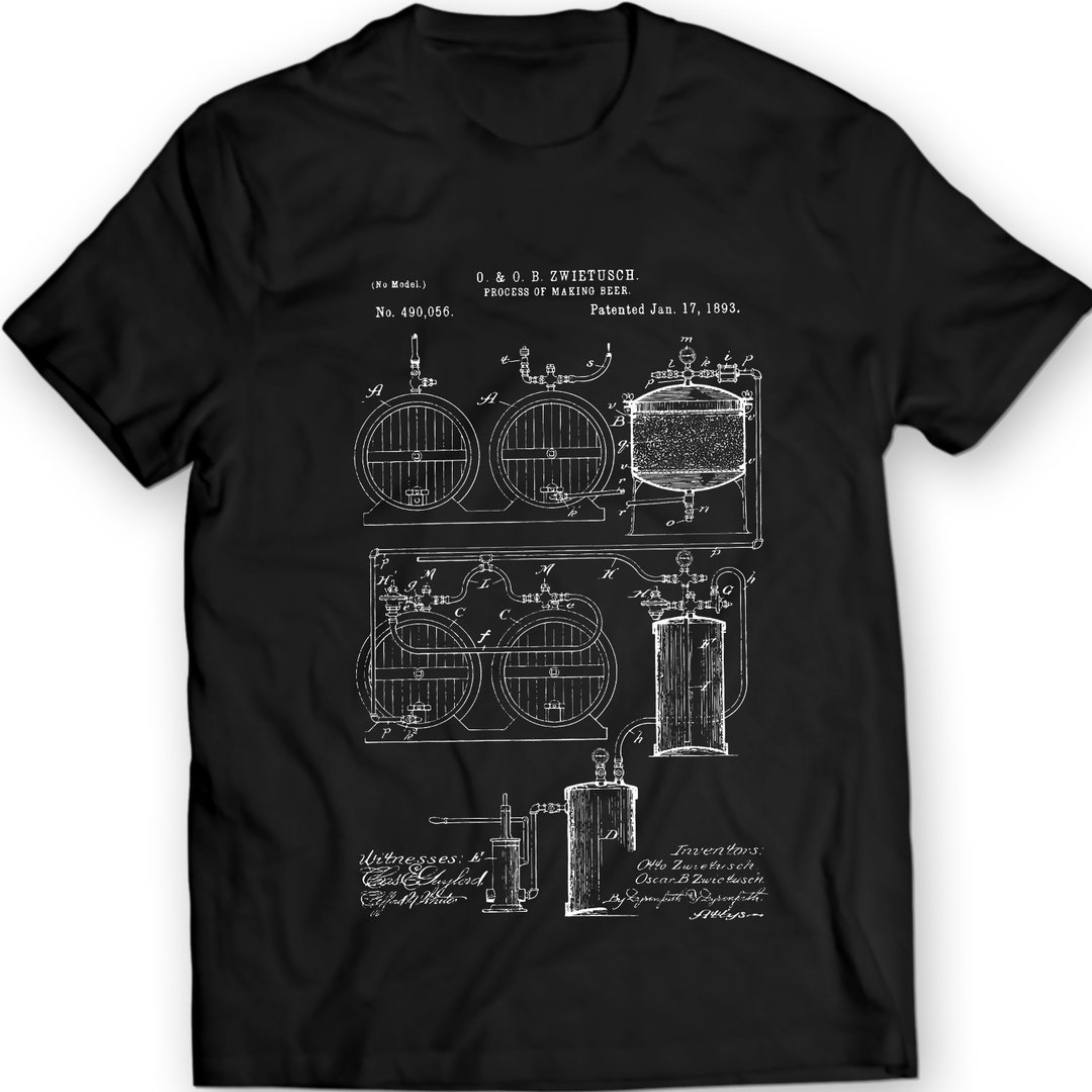 Process of Making Beer Patent T-shirt Mens Gift Idea 100% - Etsy