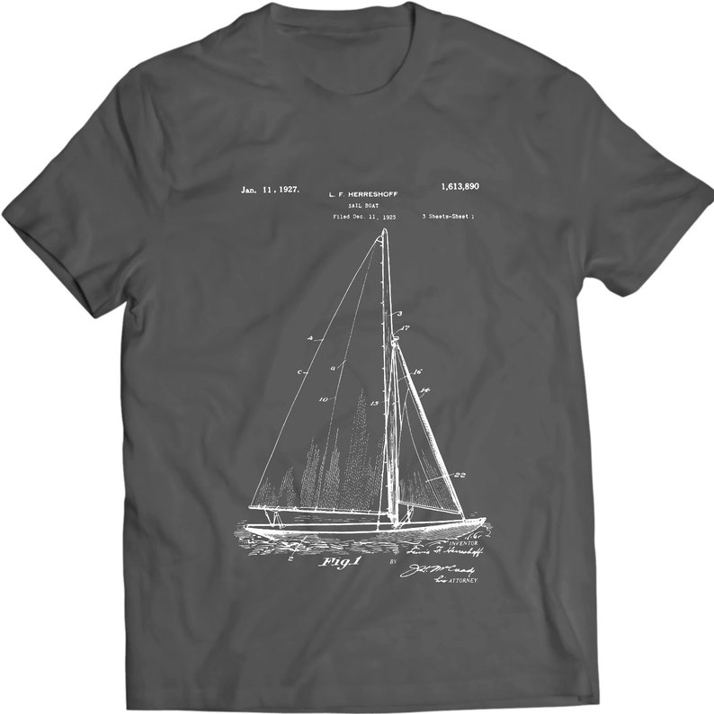 Herreshoff Sailboat Patent 1881 T-shirt Mens Gift Idea Sailing - Etsy